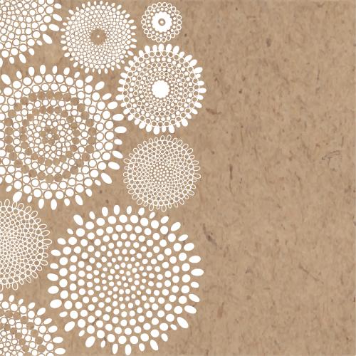 Illustration abstract flowers, text area on craft