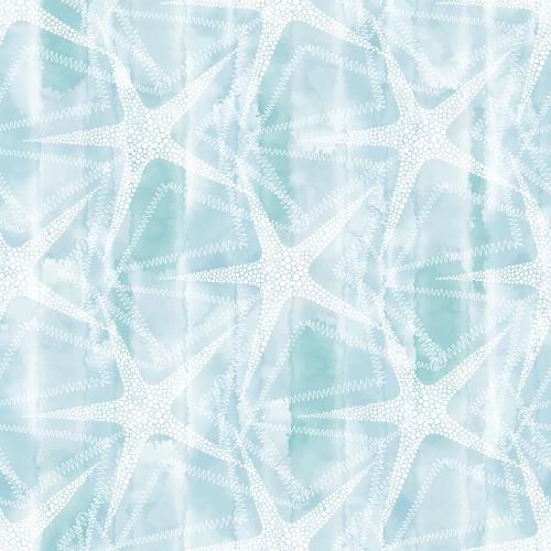 Illustration sea stars on blue watercolor
