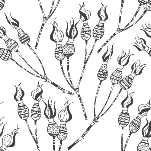 Rosehip. Vector decorative branches with rosehips on white