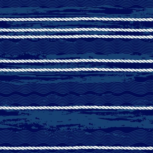 Sea rope. Vector Pattern sea ropes, waves on blue