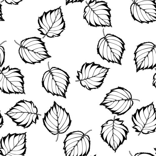 Illustration decorative leaves on white