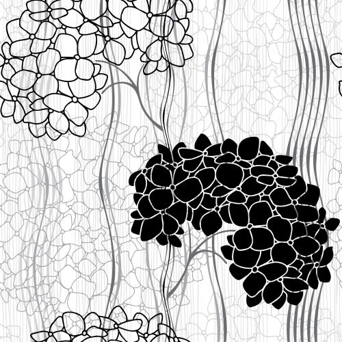 Hydrangea. Vector hydrangea vertical straight and wavy stripes on white
