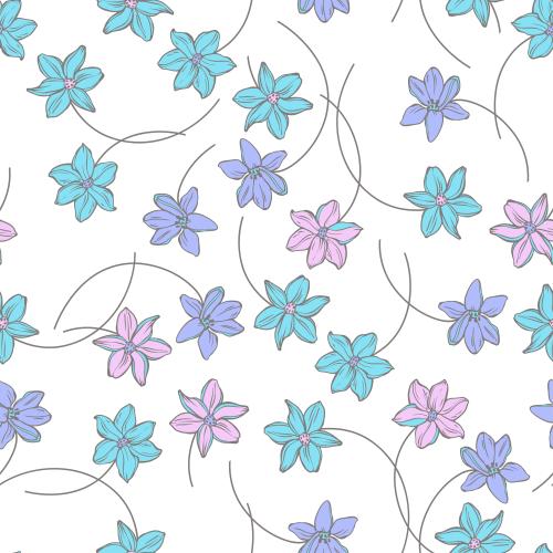 Vector image multicolored flowers on white