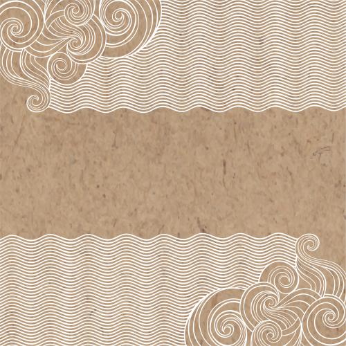 Vector image waves text area on craft
