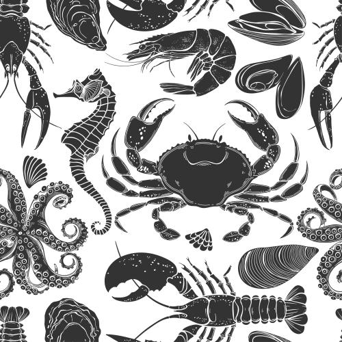 Crayfish. Vector sea horse