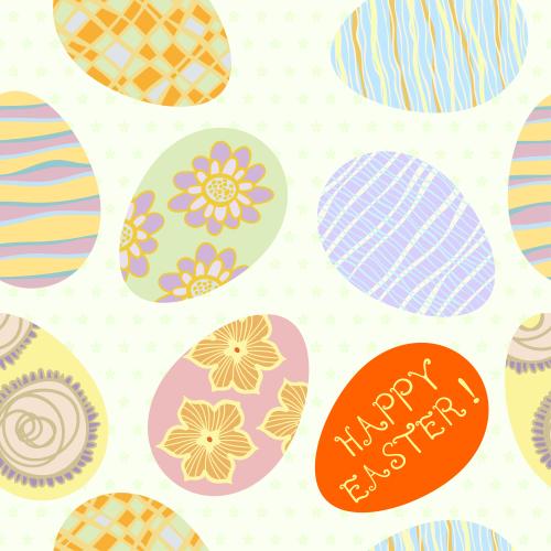 Paskhalia. Vector multicolored easter eggs with a message happy easter