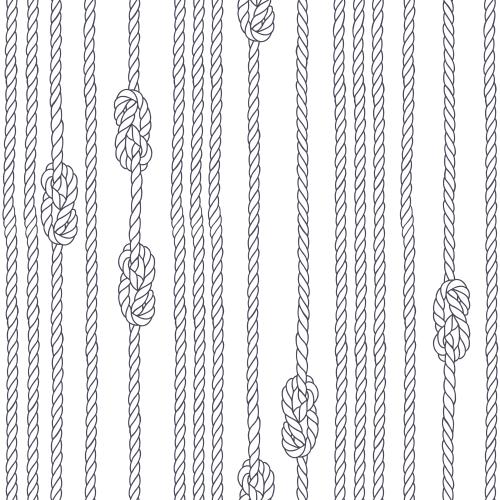 Sea knot. Vector vertical ropes naval knots on white