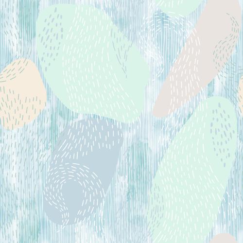 Vector image colorful decorative spots dotted and vertical lines on blue watercolor