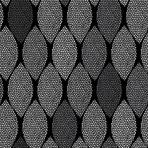 Mosaic. Vector monochromatic abstract mosaic leaves on black