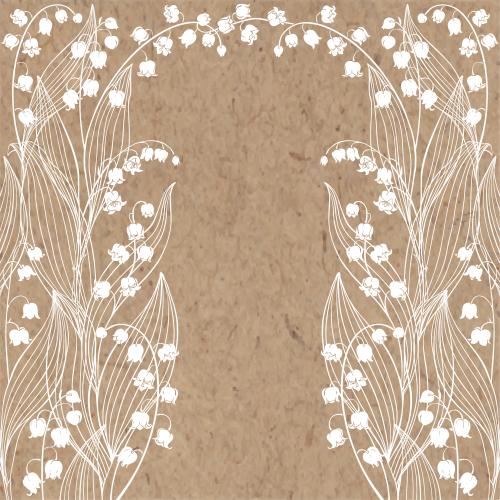 Lily-of-the-valley. Vector lilacs decorative flower arch with text space on craft