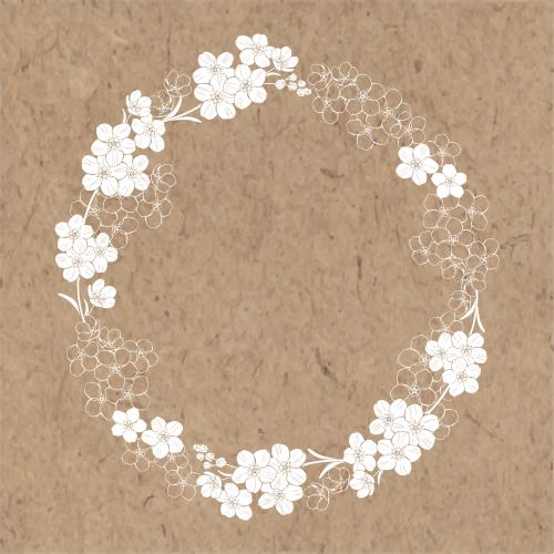Forget-me-not. Vector forget-me-nots round frame on craft