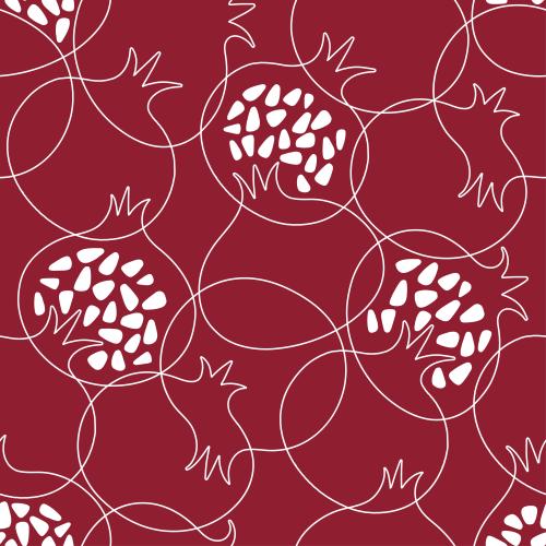 Pomegranate. Vector stylized pomegranates on dark red