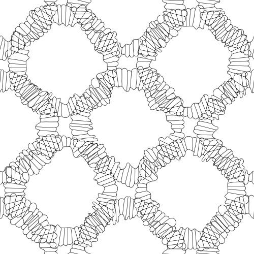 Illustration abstract geometric with black outlines on white