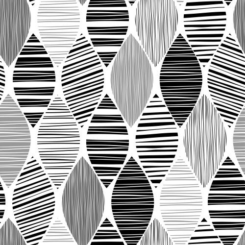 Vector image monochrome abstract striped leaves on white