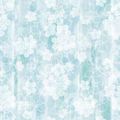 Vector image forget-me-nots silhouettes and contours on blue watercolor