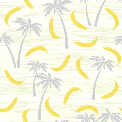 Palm. Vector bananas and palms on the light in stripes