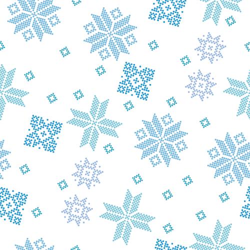 Vector image colorful stars-snowflakes from dots on white