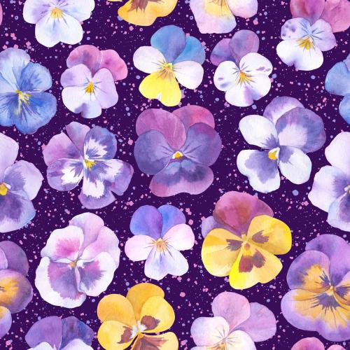 Illustration watercolor anya's eyes on purple in decorative multicolored spots