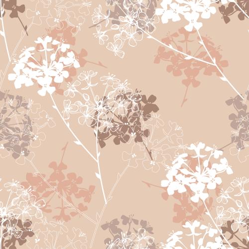 Illustration flowers contours and silhouettes on a pastel