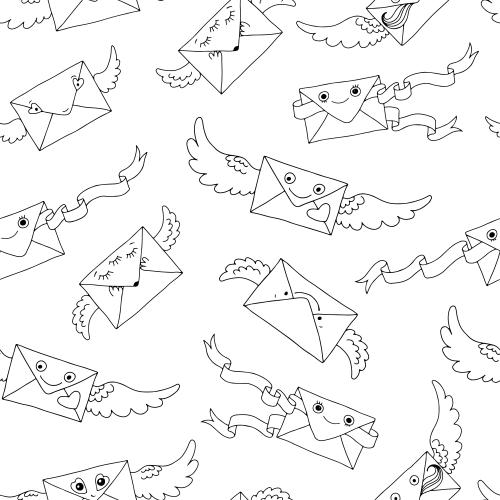 Envelope. Vector white cartoon envelopes