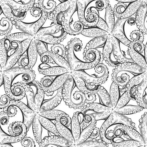 Octopus. Vector octopuses on white