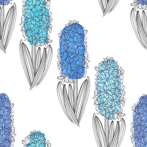 Hyacinth. Vector colorful watercolor fragments on white