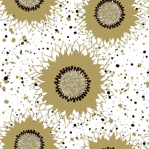 Blot. Vector sunflowers decorative spots on white