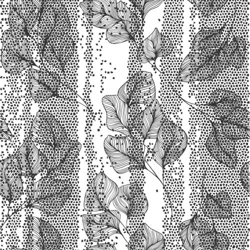 Vector image branches with leaves on a mosaic