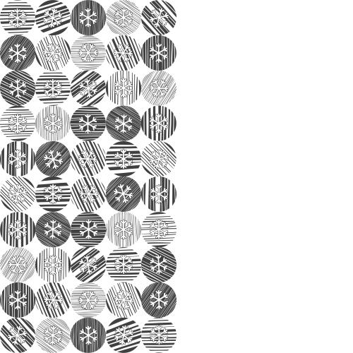 Illustration snowflakes in striped circles space for text on white