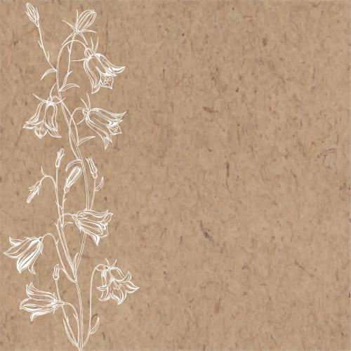 Vector image bells white outlines of flowers space for text on craft