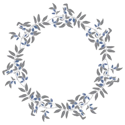 Honeysuckle. Vector honeysuckle round frame on white