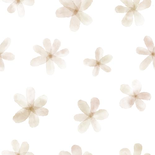 Raster image watercolor flowers on white