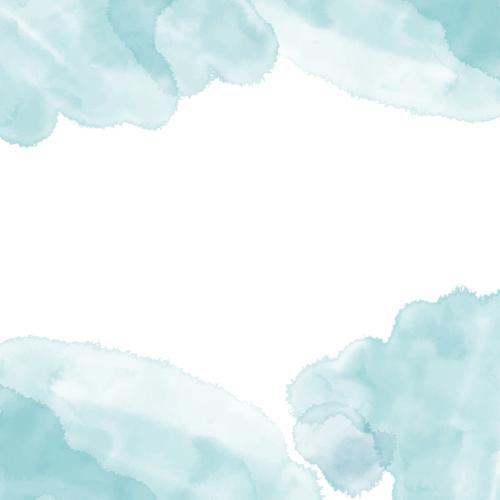 Illustration blue watercolor fragments, space for text on white