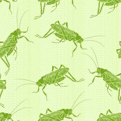 Grass. Vector green grasshoppers on grass