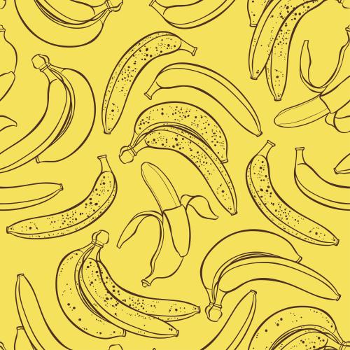 Banana. Vector bananas on yellow