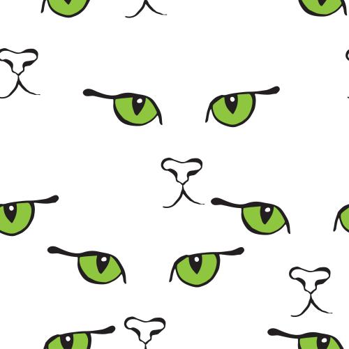 Illustration cat eyes and noses on white