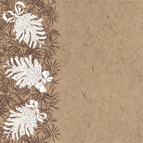 Vector image pine cones with ribbons coniferous foliage space for text on craft