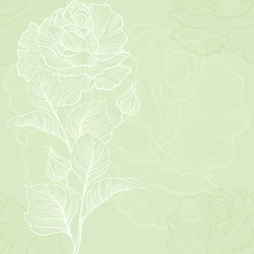 Rose. Vector roses on green