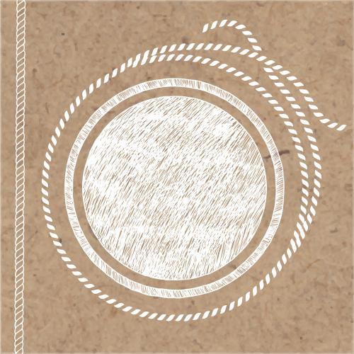 Vector image round frame made of sea rope with a text area for craft