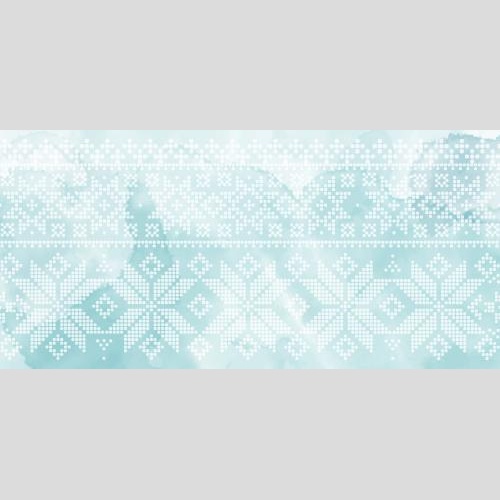 Vector image white stars-snowflakes of dots on blue watercolor