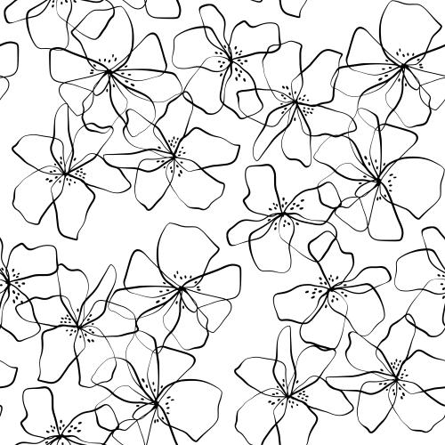 Illustration abstract flowers on white