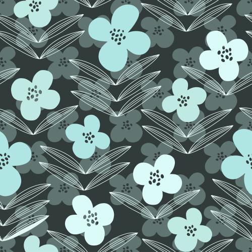 Illustration decorative flowers on dark