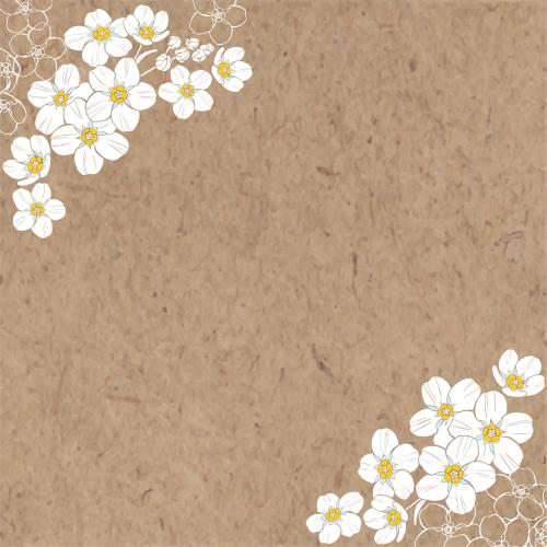 Forget-me-not. Vector forget-me-nots text area on craft corner composition