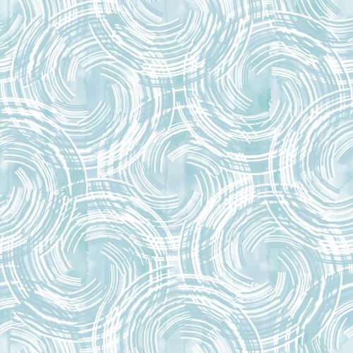 Vector image abstract geometric decorative circles on blue watercolor