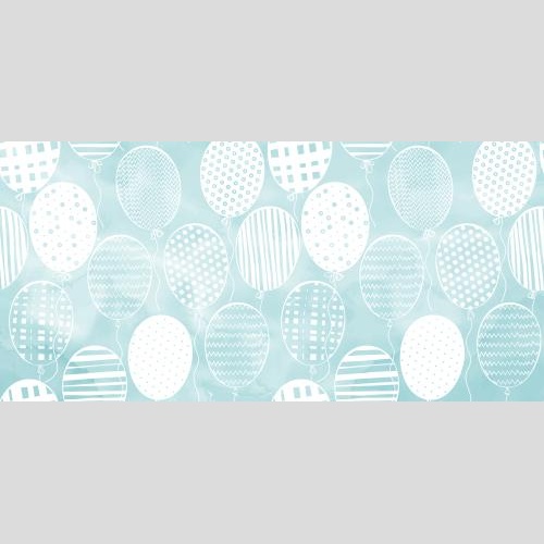 Vector image air balloons on blue watercolor
