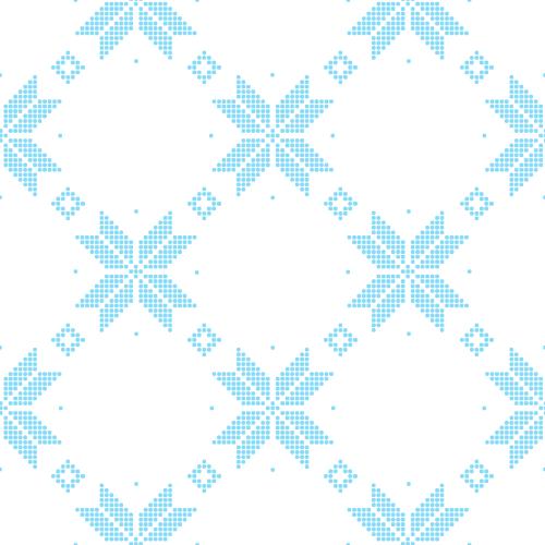 Star. Vector Pattern colorful star-snowflake dots on white