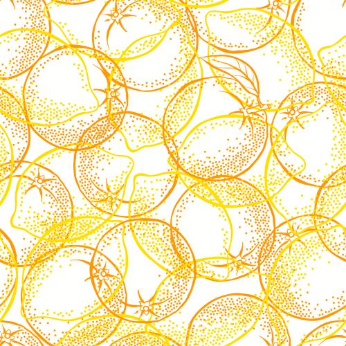 Orange. Vector lemons and oranges on white
