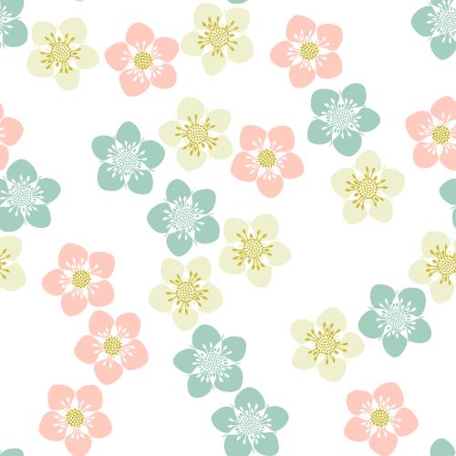Illustration multicolored flowers on white