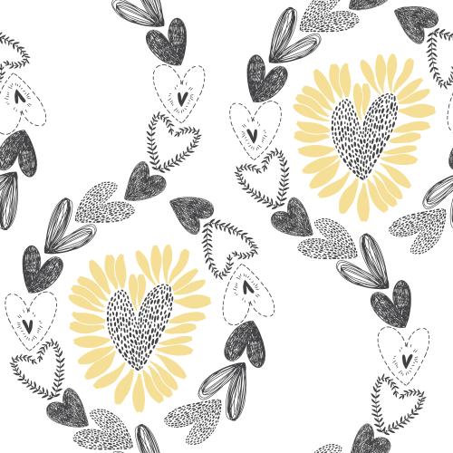 Illustration decorative heart-shaped on white