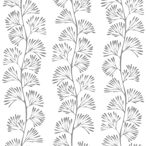 Illustration abstract plants, gray silhouettes on white